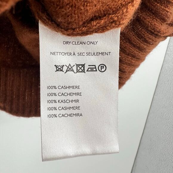 Anthropologie The Goldie Crew-Neck Cashmere Sweater Copper brown plus size 2X - Picture 8 of 9